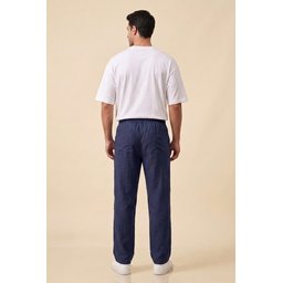 بنطلون رجالي مريح من الكتان 30118 - كحلي Men's Comfortable Linen Trousers 30118 - Navy Blue