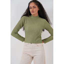 بودي نسائي 922 مرصع - لون أخضر فاتح 922 Embellished Bodysuit - Çağla Green