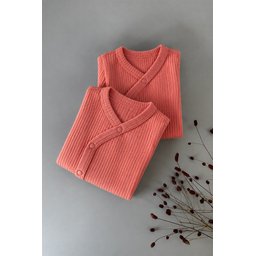 سالوبيت أطفال متقاطع 0-18 شهر - مرجاني Crossover Baby Bodysuit 0-18 Months - Coral