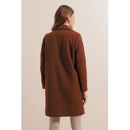 معطف 9085 Kaşe Kaban - بني داكن 9085 Kaşe Kaban Coat - Dark Brown