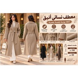معطف نسائي طويل B01 B01 Women's Long Coat