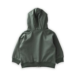 جاكيت بغطاء رأس بسحاب للأطفال 1-14 سنة - كاكي Hooded Zipper Cardigan for Kids 1-14 Years - Khaki Green