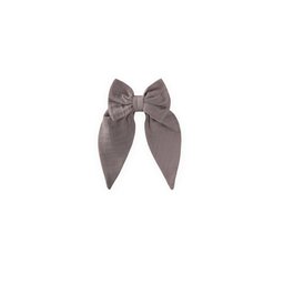 تُوكة شعر مُسلمة طويلة مرنة بفيونكة - رمادي Muslin Elastic Long Bow Hair Clip - Grey