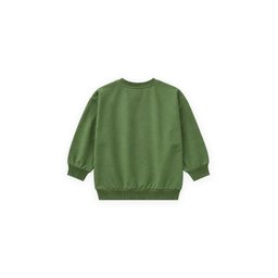 سويت شيرت أطفال موسمي بتفاصيل ملصق - أخضر زيتي (2-10 سنوات) Kids' Seasonal Sweatshirt with Label Detail - Oil Green (2-10 Years)