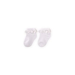 جوارب أطفال دانتيل - أبيض (0-4 سنوات) Lace Baby Bootie Socks - White (0-4 Years)