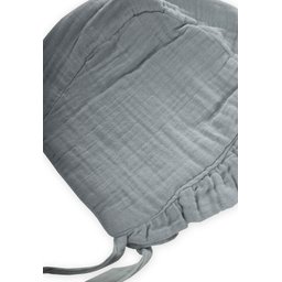 قبعة أطفال موسلين عضوية مكشكشة برباط 0-2 سنوات - أخضر نعناعي Organic Muslin Baby Hat with Ruffles & Ties 0-2 Years - Mint Green