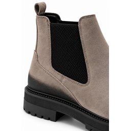 بوت تشيلسي رجالي Muggo BRAWN جلد طبيعي عتيق بنعل سميك - رملي Muggo BRAWN Men's Genuine Leather Vintage Toe Elastic Thick Sole Chelsea Boots - Sand