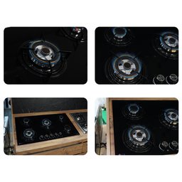 طباخ منضدي إيلك 90 سم زجاجي أسود ILK 90cm Built-in Gas Hob – Glass Black