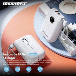 RR 10000 مللي أمبير 20 واط PD & 22.5 واط سريع شحن باور بانك RR 10000mAh 20W PD&22.5W Quick Charge Power Bank white