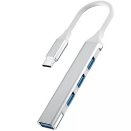 موزع USB-C إلى 4 منافذ USB 3.0 – أبيض USB-C to 4-Port USB 3.0 Hub - White