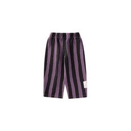 طقم ترينج أطفال بقصة واسعة 2-8 سنوات - بنفسجي مخطط Kids' Loose Fit Tracksuit 2-8 Years - Purple Anthracite Striped