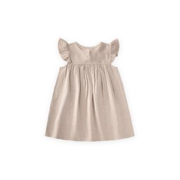 فستان كتان للأطفال 2-7 سنوات - لون طبيعي Linen Dress for Girls 2-7 Years - Natural Color