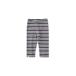 ليقنز مخطط مضلع للأطفال 1-10 سنوات - كحلي Kids' Striped Ribbed Leggings 1-10 Years - Navy Blue