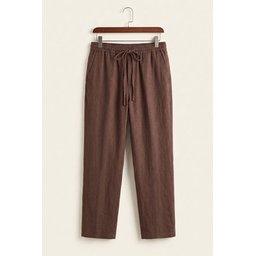 بنطلون رجالي مريح من الكتان 30118 - بني Men's Comfortable Linen Trousers 30118 - Brown