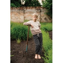 طقم سويت شيرت Garnili خفيف للأطفال 8-12 سنة - إيكرو أنثراسيت Garnili Sweatshirt Thin Seasonal Set for Kids 8-12 Years - Ecru Anthracite
