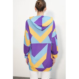 فستان سويت شيرت اوفر سايز 4125 - أزرق فاتح 4125 Oversize Sweatshirt Dress - Light Blue