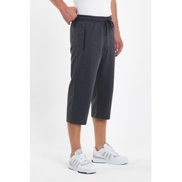شورت برمودا رجالي أنثراسيت بجيوب وسحاب، طول الركبة، خصر مطاطي قابل للتعديل Men's Anthracite Bermuda Shorts with Zipper Pockets, Knee-Length, Adjustable Elastic Waist