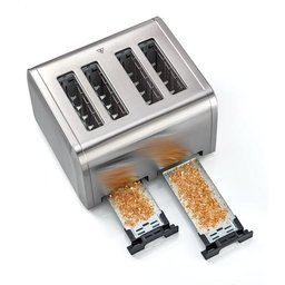 محمصة من بلاك+ديكر ET444-B5 سعة 4 شرائح 2100 واط من الستانلس ستيل Black&Decker ET444-B5 4 SLICE TOASTER 2100W Stainless steel