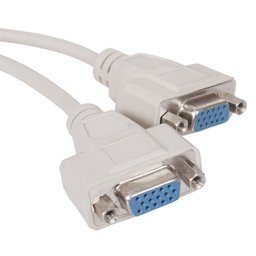كيبل تمديد شاشة VCOM VGA HD15 ذكر إلى أنثى، رمادي، بموصلات مطلية بالنيكل VCOM VGA Extension Cable HD15 Male to Female, Grey, Nickel-Plated Connectors