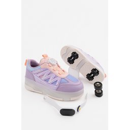 حذاء رياضي MUGGO SKATE للأطفال بعجلات وإضاءة - ليلكي MUGGO SKATE Kids' Light-Up Roller Sneaker Shoes - Lilac