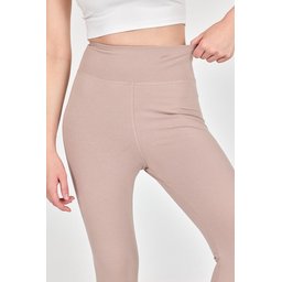 ليقنز كابري نسائي بيج بخصر عالٍ وشد للجسم Women's Beige High-Waist Shaping Capri Leggings