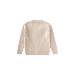 جاكيت تريكو للأطفال بتصميم ضفيرة، 2-8 سنوات، لون حجري Kids' Braided Knit Cardigan, 2-8 Years, Stone Color
