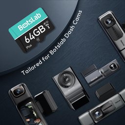 بطاقة ذاكرة بوتسلاب Micro SD بسعة 64GB مخصصة لكاميرات السيارات Dash Cam وتسجيل الفيديو المستمر BOTSLAB 64GB Micro SD Memory Card for Botslab Dash Cam Video Recording