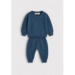 طقم تريكو سيلانيك للأطفال 1-5 سنوات - بترولي Selanik Knitwear Set for Kids 1-5 Years - Petrol