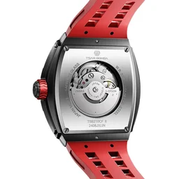 ساعة رجالية تسار بومبا أوتوماتيك ٤٤٫٦ ملم بحزام مطاطي أسود وقرص هيكلي Tsar Bomba Automatic Black FKM Rubber Strap Men's Watch TB8210CFⅡ-01