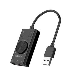 كارت صوت خارجي يو إس بي من أوريكو مع التحكم في الصوت ومنافذ ميكروفون وسماعة ORICO External USB Sound Card Adapter with Volume Control, Mic & Headphone Ports