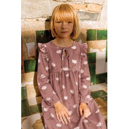 فستان أطفال موسمي بنقشة زهرة التوليب النحاسية (1-7 سنوات) Kids' Seasonal Dress with Copper Tulip Pattern (1-7 Years)