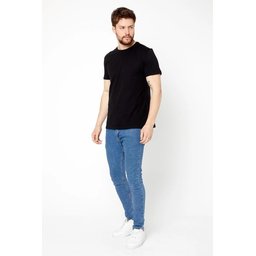 تي شيرت رجالي 100% قطن بقصة عادية وياقة دائرية - عبوة 5 قطع Men's 100% Cotton Regular Fit Crew Neck T-Shirt - 5 Pack