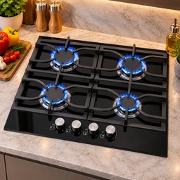 طباخ غاز بلت إن إمبليوم 4 شعلات 60 سم Embleme  Built-in Gas Hob  4 SABAF Italian Burners