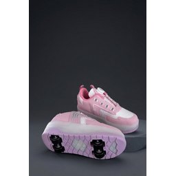Muggo FLOW حذاء رياضي للأطفال بعجلات وإضاءة LED - وردي Muggo FLOW Kids' Light-Up Roller Sneaker Sports Shoes - Pink