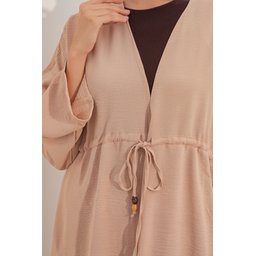 طقم نسائي قطعتين كيمونو وبنطلون Ayrobin - بيج - 30101 Women's Ayrobin Kimono & Pants Two-Piece Set - Beige - 30101