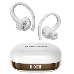 - أسود سماعات مونستر N-Lite 216 رياضية لاسلكية بخطافات للأذن – أبيض Monster N-Lite 216 Wireless Sports Earbuds with Ear Hooks – White