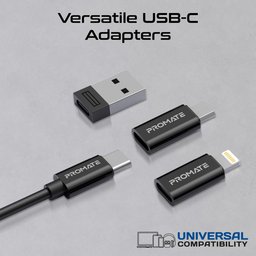 حقيبة محولات وشاحن طوارئ متعددة الوظائف بروميت بيرك للسفر بقدرة 60 واط Promate PERK Compact All-in-1 Charging Cable & Travel Kit (60W)