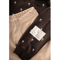طقم سويت شيرت وبنطال ليجن مخملي للأطفال 2-10 سنوات - بني Velvet Leggings Sweatshirt Set for Kids 2-10 Years - Brown