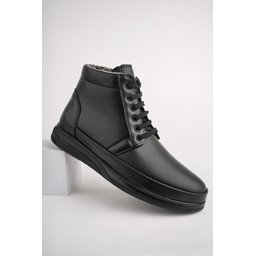 حذاء Muggo DEWEY رجالي شتوي مبطن بالفرو مقاوم للبرد - أسود Muggo DEWEY Men's Fur-Lined Cold-Proof Winter Boots - Black