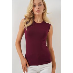 بودي نسائي بدون أكمام 4347 - لون خمري Women's Sleeveless Bodysuit 4347 - Burgundy