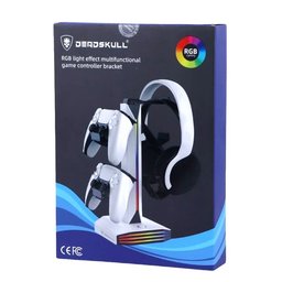 ستاند ديدسكول RGB متعدد الوظائف لليدات والسماعة DEADSKULL RGB Multifunctional Headset & Dual Controller Stand