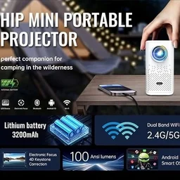 جهاز عرض ذكي محمول H1P بنظام Android 13 وWi-Fi وBluetooth H1P Portable Smart Projector with Android 13, Wi-Fi & Bluetooth