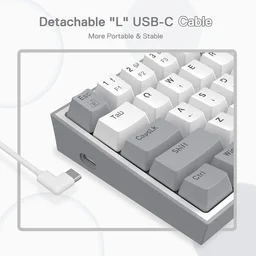 كيبورد ريد دراغون فيز K617 أبيض ورمادي Redragon FIZZ K617 60% RGB Mechanical Gaming Keyboard – White & Grey