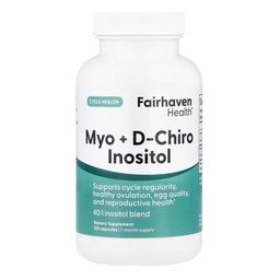 مايو إينوزيتول، دي-كايرو إينوزيتول، 40:1، 120 من فيرهاڤن هيلث الامريكية Fairhaven Health Myo + D-Chiro Inositol 120 Caps