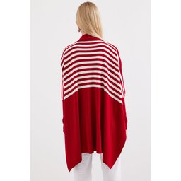 كنزة بونشو فضفاضة 15783 بأكمام مشقوقة - F.Bordo 15783 Slit-Sleeve Oversize Poncho Sweater - F.Bordo