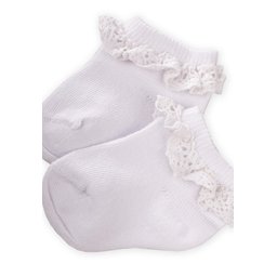 جوارب أطفال دانتيل - أبيض (0-4 سنوات) Lace Baby Bootie Socks - White (0-4 Years)