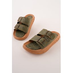 شبشب رجالي MUGGO AUGUSTA يومي بحزامين قابلين للتعديل - كاكي Muggo AUGUSTA Men's Adjustable Double Buckle Casual Slippers - Khaki