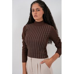 بودي نسائي 922 مزين بالأحجار - بني 922 Embellished Bodysuit - Brown
