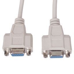 كيبل تمديد شاشة VCOM VGA HD15 ذكر إلى أنثى، رمادي، بموصلات مطلية بالنيكل VCOM VGA Extension Cable HD15 Male to Female, Grey, Nickel-Plated Connectors