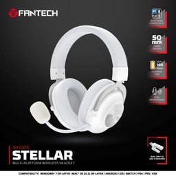سماعة الألعاب اللاسلكية فانتيك ستيلار WHG05 متعددة المنصات – أبيض Fantech Stellar WHG05 Wireless Gaming Headset - White
